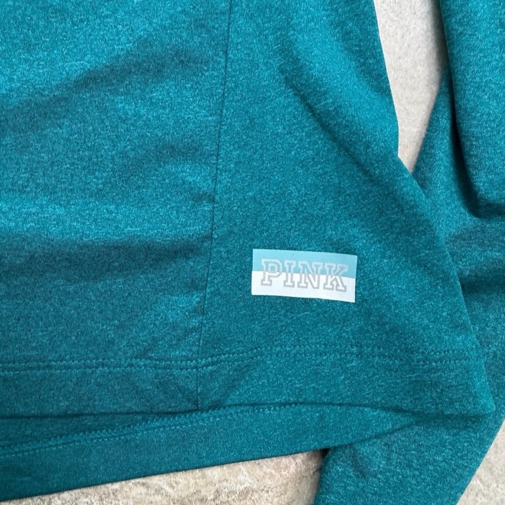 Set of 2 PINK Victoria's Secret Tops Teal Quarter Zip and Pink Sweatshirt - Picture 5 of 9